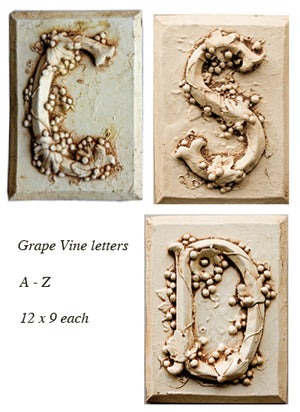 Tuscan Theme Grape Vine Wall Letters  item 106