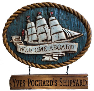 Welcome Aboard Clipper Ship Personalized Sign