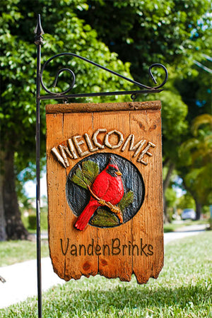 Welcome Cardinal Personalized Yard Sign