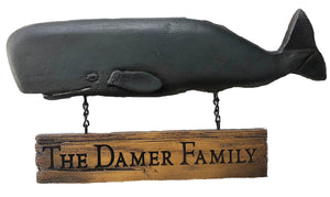 Whale Decor Name or Address Sign
