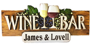 Wine Bar Personalized Sign