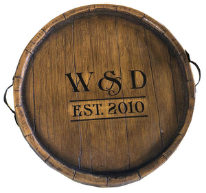Wine Barrel Carved Custom Tray