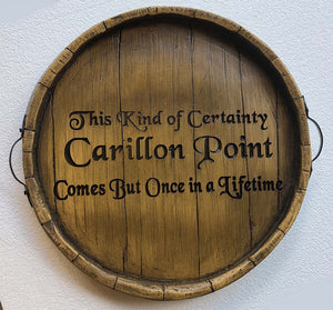Wine Barrel Custom Carved Tray