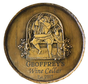 Wine Barrel Personalized Carved Wine Cellar Sign