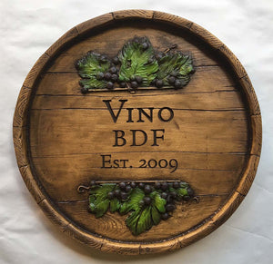 Wine Barrel Personalized Large Sign