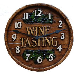 Wine Barrel Wine Tasting Clock