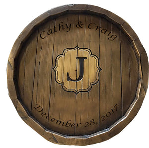 Wine Quarter Barrel with Custom Monogram and name