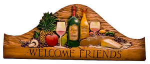 Wine Themed Decor, Welcome Friends Wine Door topper  item 781